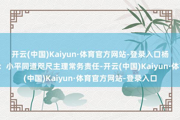 开云(中国)Kaiyun·体育官方网站-登录入口杨勇很忻悦地对王猛说:小平同道咫尺主理常务责任-开云(中国)Kaiyun·体育官方网站-登录入口