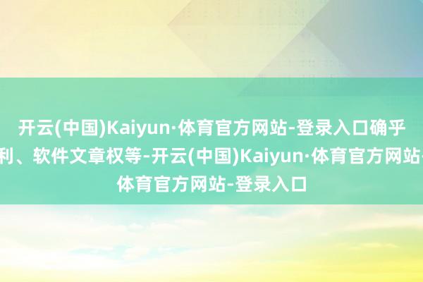 开云(中国)Kaiyun·体育官方网站-登录入口确乎用新式专利、软件文章权等-开云(中国)Kaiyun·体育官方网站-登录入口