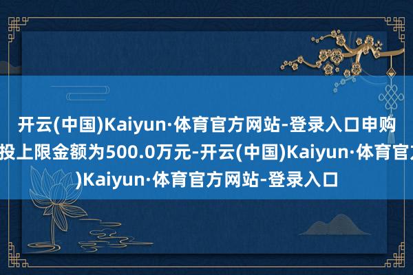 开云(中国)Kaiyun·体育官方网站-登录入口申购、调度转入、定投上限金额为500.0万元-开云(中国)Kaiyun·体育官方网站-登录入口